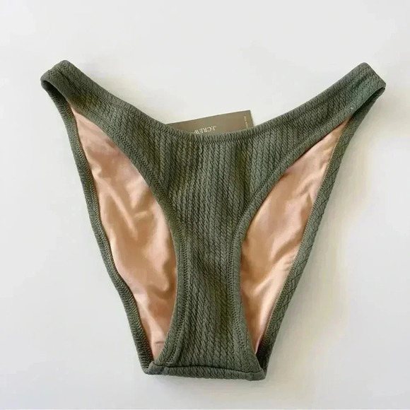 J Crew Textured curved waist cheeky bikini bottom in Green Size XS NWT - Picture 1 of 4